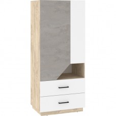 Skapis PAX 80 2D2S, Ozols/Balts/Pelēks